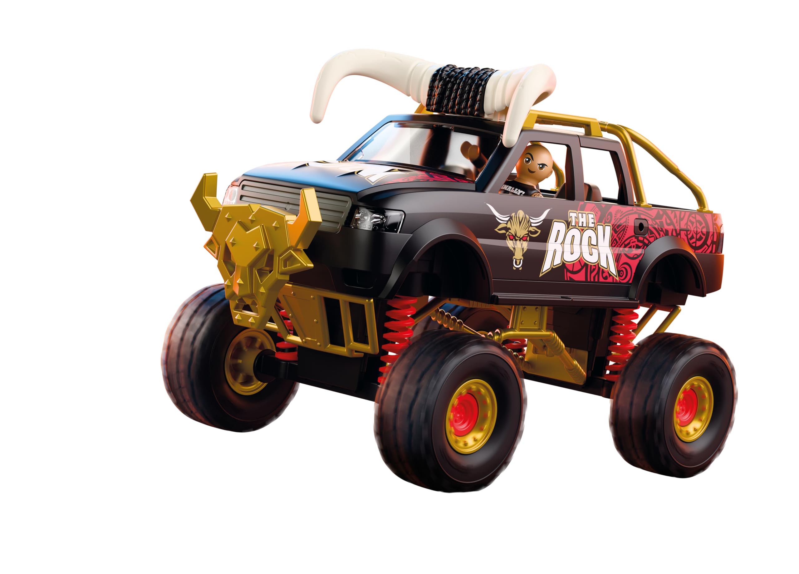 PLAYMOBIL | WWE® | The Rock Monster Truck | Monstertruck mit Federung, Hörnern & The Rock Figur | Für Fans ab 5 Jahren | 71955