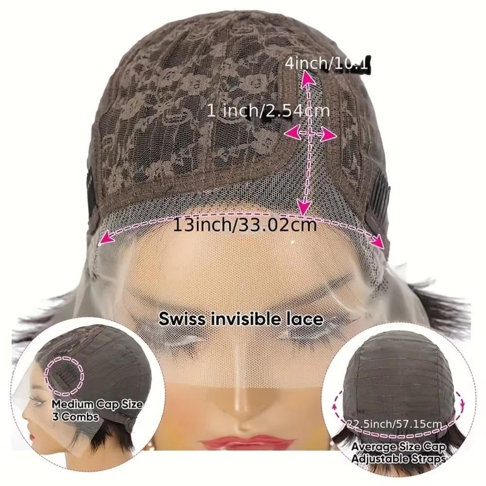 Haarpflege Lockige Wellenschnitt-13x4x1-Lace-Front-Perücke Aus Vorgezupftem Echthaar Für Frauen