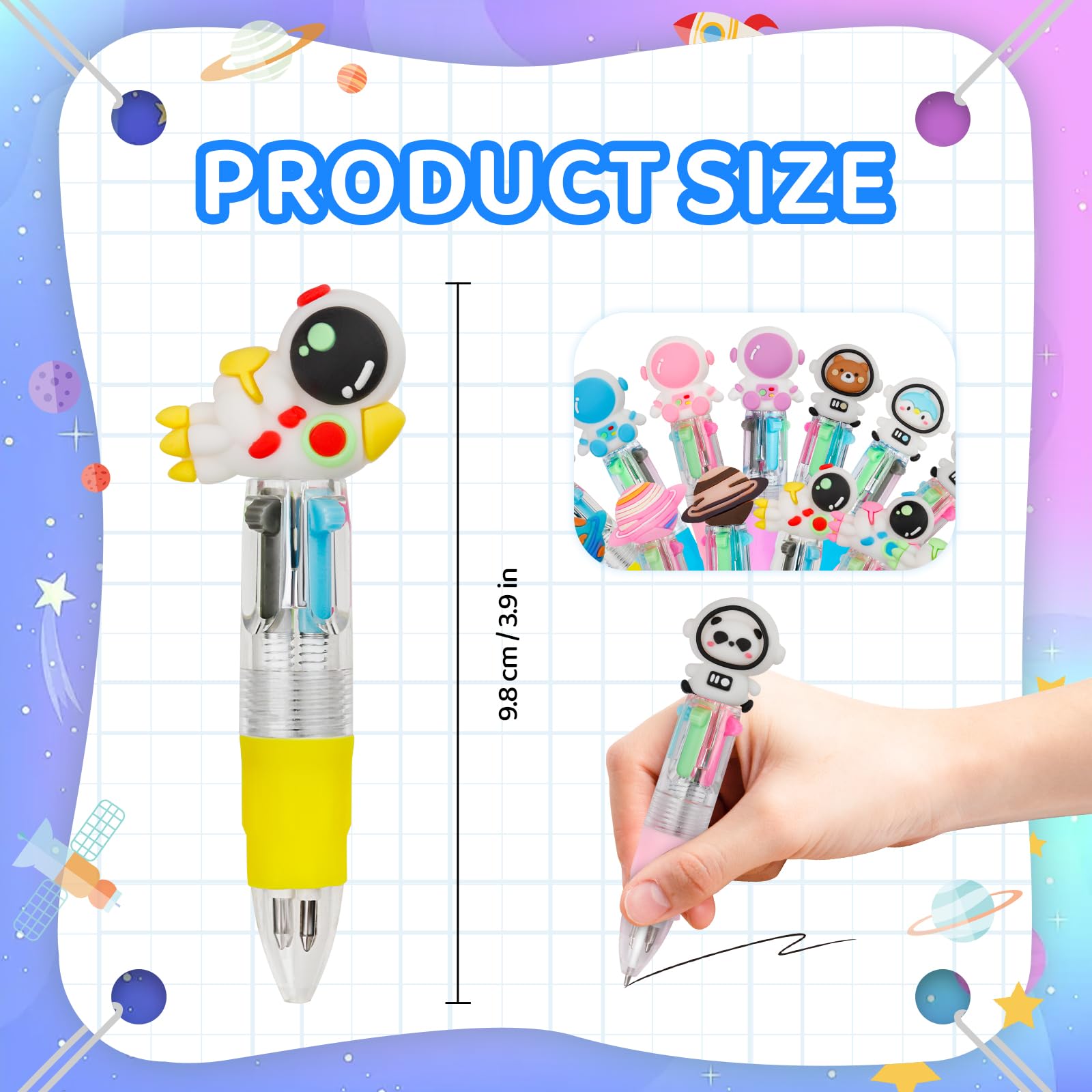 30 mini penne multicolori in uno, 4 in 1, graziose penne per bambini, penne a sfera per compleanni e feste per bambini, regali divertenti a inchiostro assortito (spazio)