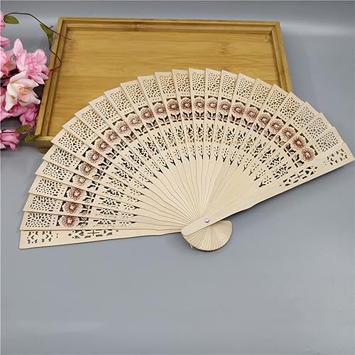 Miniatura 1 de grr 50 abanicos de madera personalizados, decoración de fiesta de sándalo para decoración de fiesta, abanico plegable de madera, regalos de boda