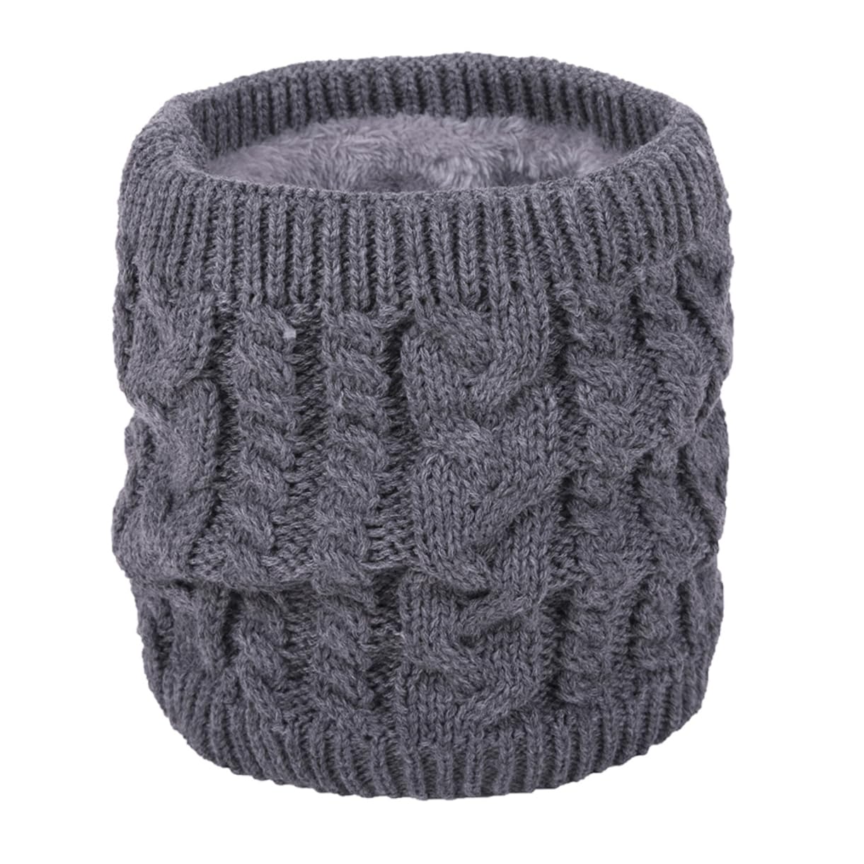 3pièces Écharpe Tricotée Avec Doublure Fleece Pour Femme Chaud Et Stylé Hiver Foncé