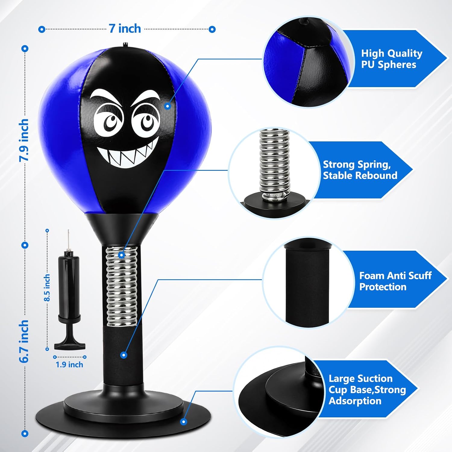 Desktop Punching Bag with Strong Suction Cup Base, Portable Stress Relief Punching Bag, Fun Tabletop Boxing Toy for Home, Office & Study, Novelty Gift for All Ages image 3