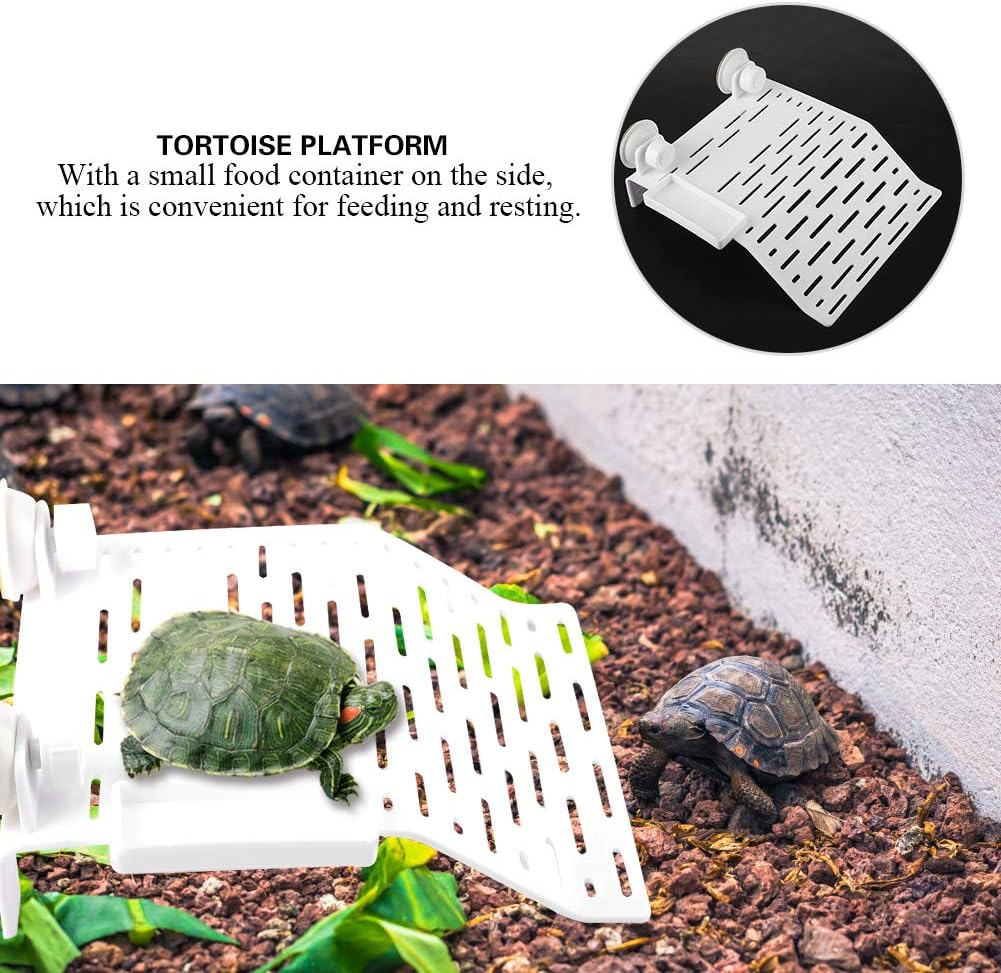 FTVOGUE Tortoise Turtle Acrylic Terrace Floating Island Aquarium Decor Climbing Dock for Semi Aquatic Animals(Large)