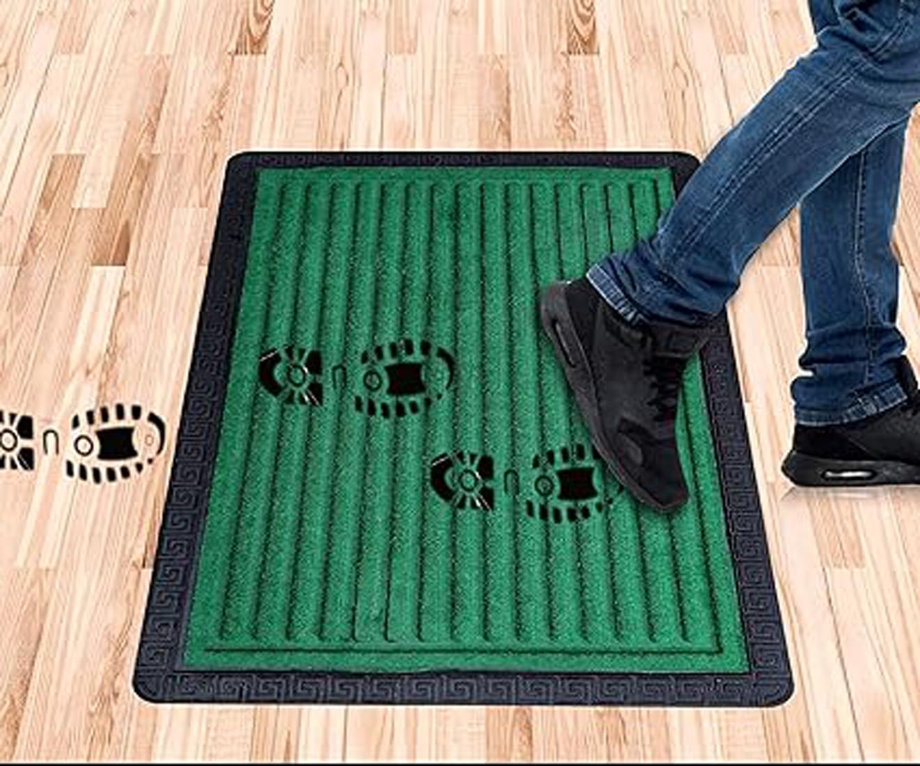 Purav Light Polypropylene Anti-Slip Anti-Skid Outdoor Entrance Door Mats with Rubber Base for Home Entrance Foot Mat (Size: 16 X 24 Inch, Green)