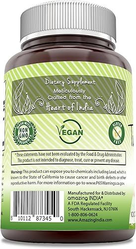 Miniatura 3 de Amazing India Curcumina de cúrcuma de 1000 mg por porción  Suplemento de 120 cápsulas vegetales  Mezcla de polvo de cúrcuma y extracto de cúrcuma