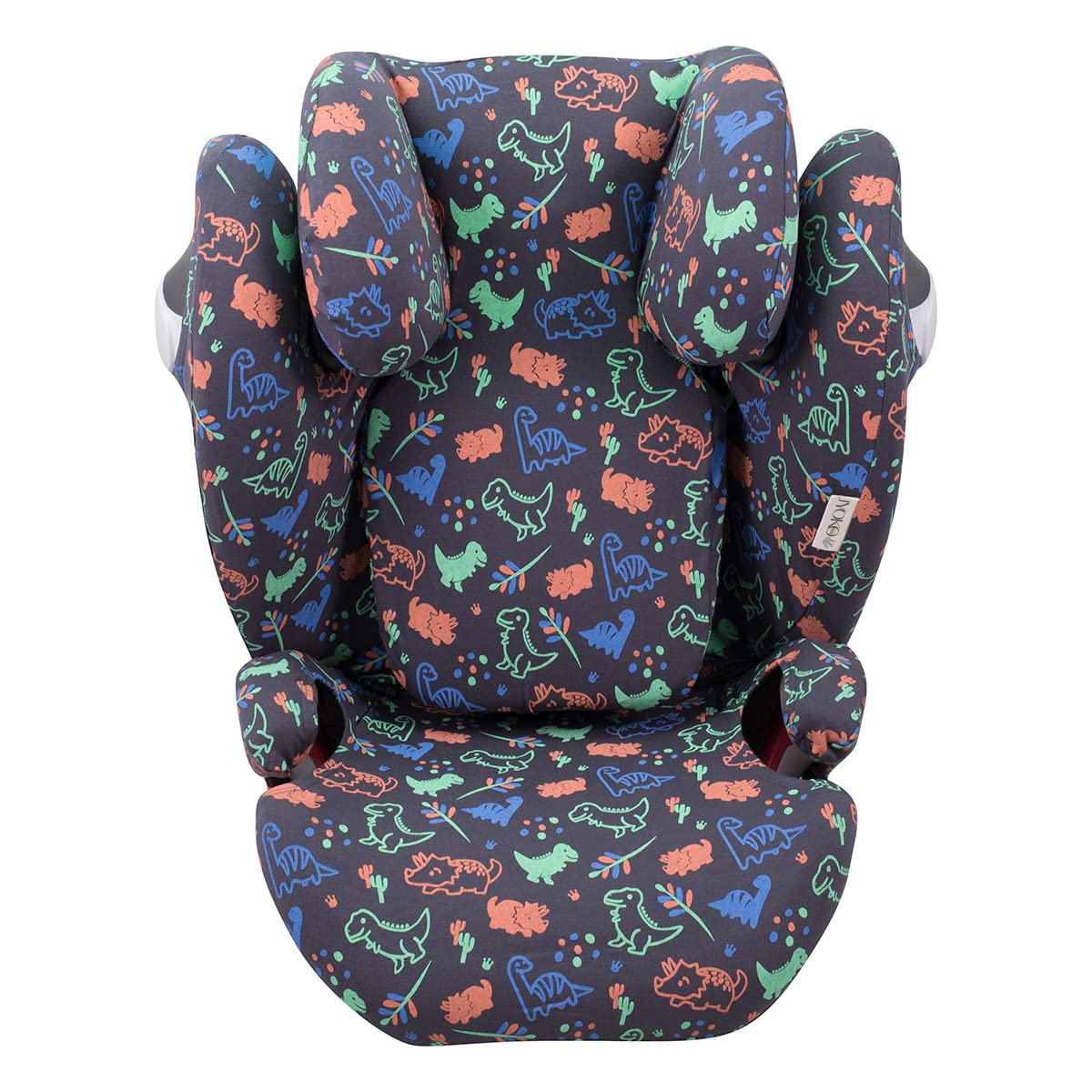 JYOKO Kids Funda de algodón para Silla de Coche Compatible con Cybex Solution M y Pallas B - Fix (Happy Dino)