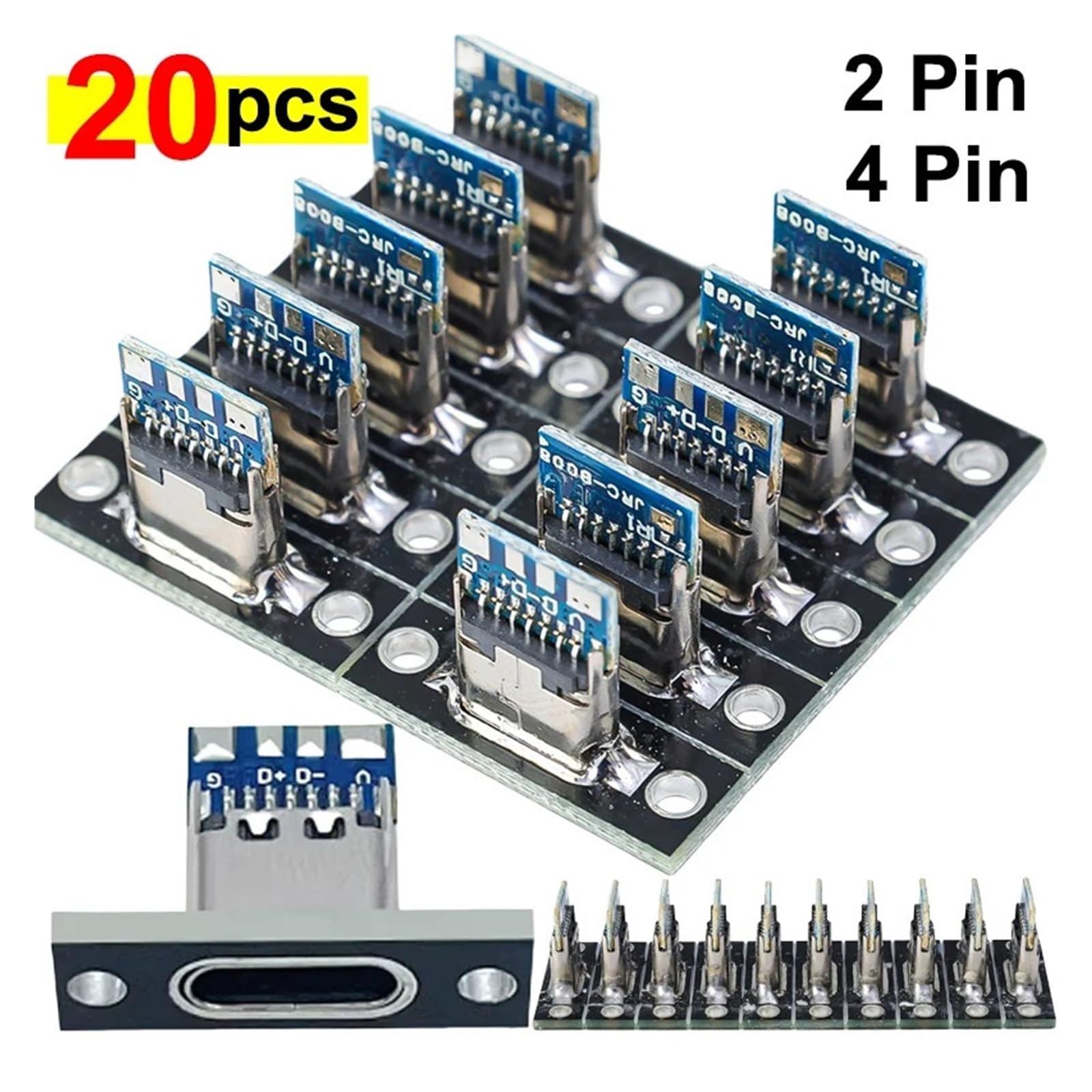 USB-C 3.1 Screw-Fix żeńskie gniazdo 2/4-pinowe złącze ładowania 5-20 szt