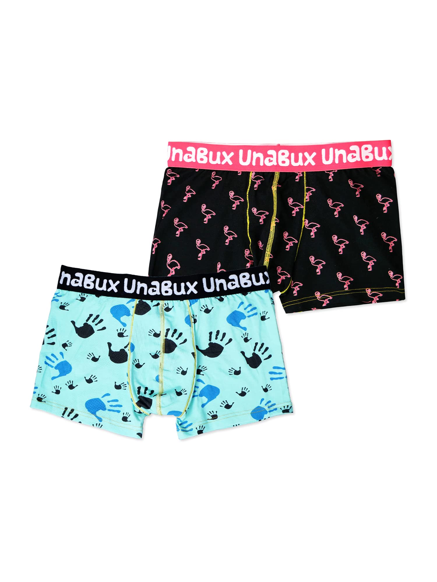 Generisch UnaBux bokserki męskie, zestaw 2 sztuk, James Flamingo / Five Fingers - Five Fingers - rozmiar S, czarny, S