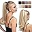 YOUNGWAYS Clip in Ponytail Extension Dirty Blonde 18 Inch Pony Tails Hair Extensions for Women Long Straight Curly Tail Ponytail Hair piece Synthetic Fake Versatile Pony