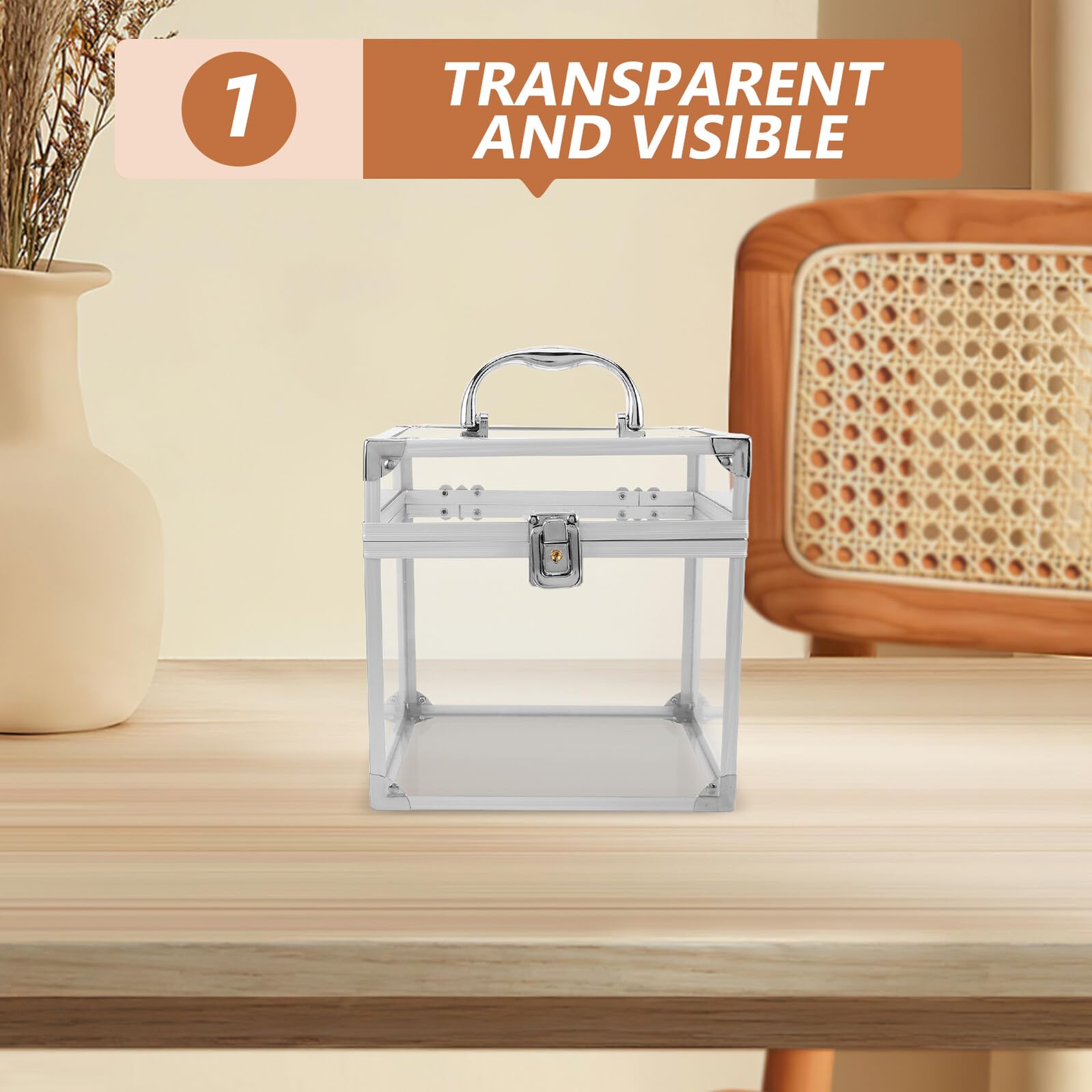 CHILDWEET Porta Album in Acrilico Trasparente con Maniglia per Dischi Vinile e Cd, Grande Capacità, Organizzatore Raffinato per Scrivania e Camera
