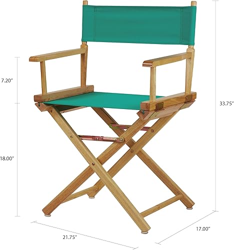 Miniatura 3 de Casual Home - Silla de director de 18.0 in, marco natural con lona verde azulado