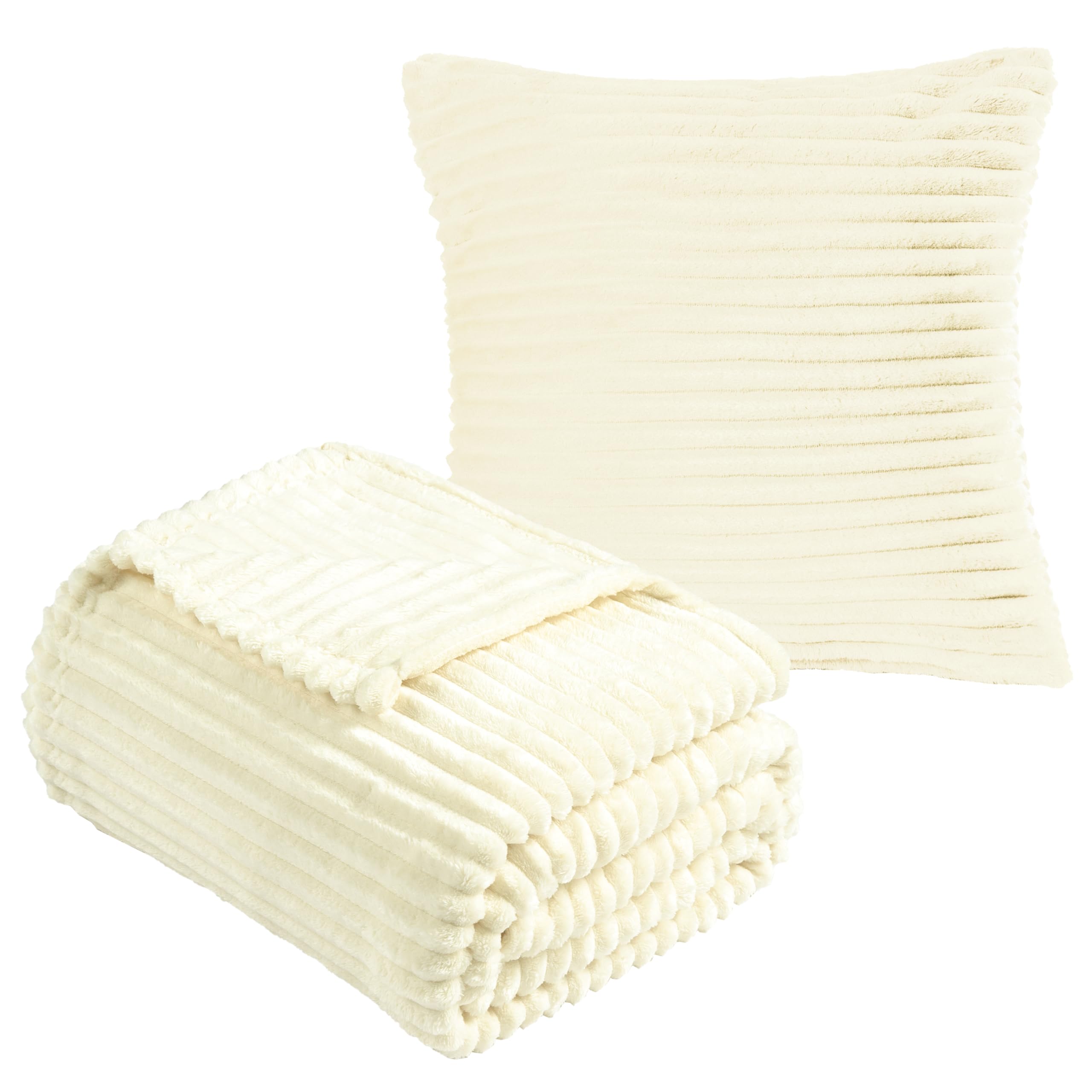 Vessia Manta De Franela De Forro Polar (50 X 71 Pulgadas) Con Funda De Almohada (18 X 18 Pulgadas), Manta Mullida Jacquard 3D Verde Salvia Para Sofá, Cama, Silla, Manta Súper