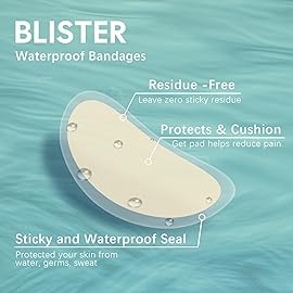 Gel Blister Hydrocolloid Bandages - Welnove 30ct Blister Cushions (Heel Pack) - Blister Bandages for Heel, Toe & Foot - Blister Pads for Prevention & Recovery - Water Resistant