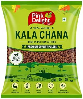 Pink Delight Kala Chana Whole, 400 gm | Desi Black Chana | 100% Natural, Unpolished & Protein Rich Chickpeas | High Fiber Premium Quality Pulses for Curry, Sprouts, Chaat & Healthy Meals