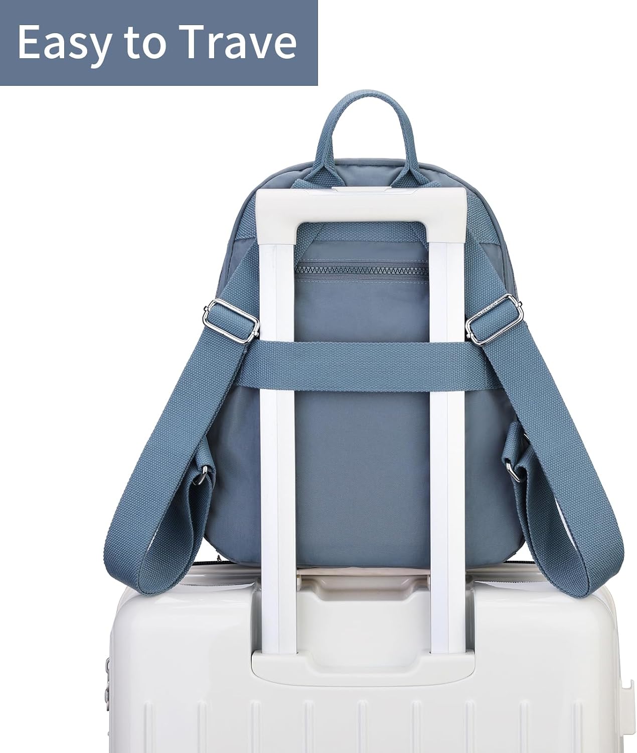 Tanweibago Mini Nylon Women Backpacks,11L Small Ladies backpacks Casual Lightweight Women Shopping Travel Daypack (Stone Blue)
