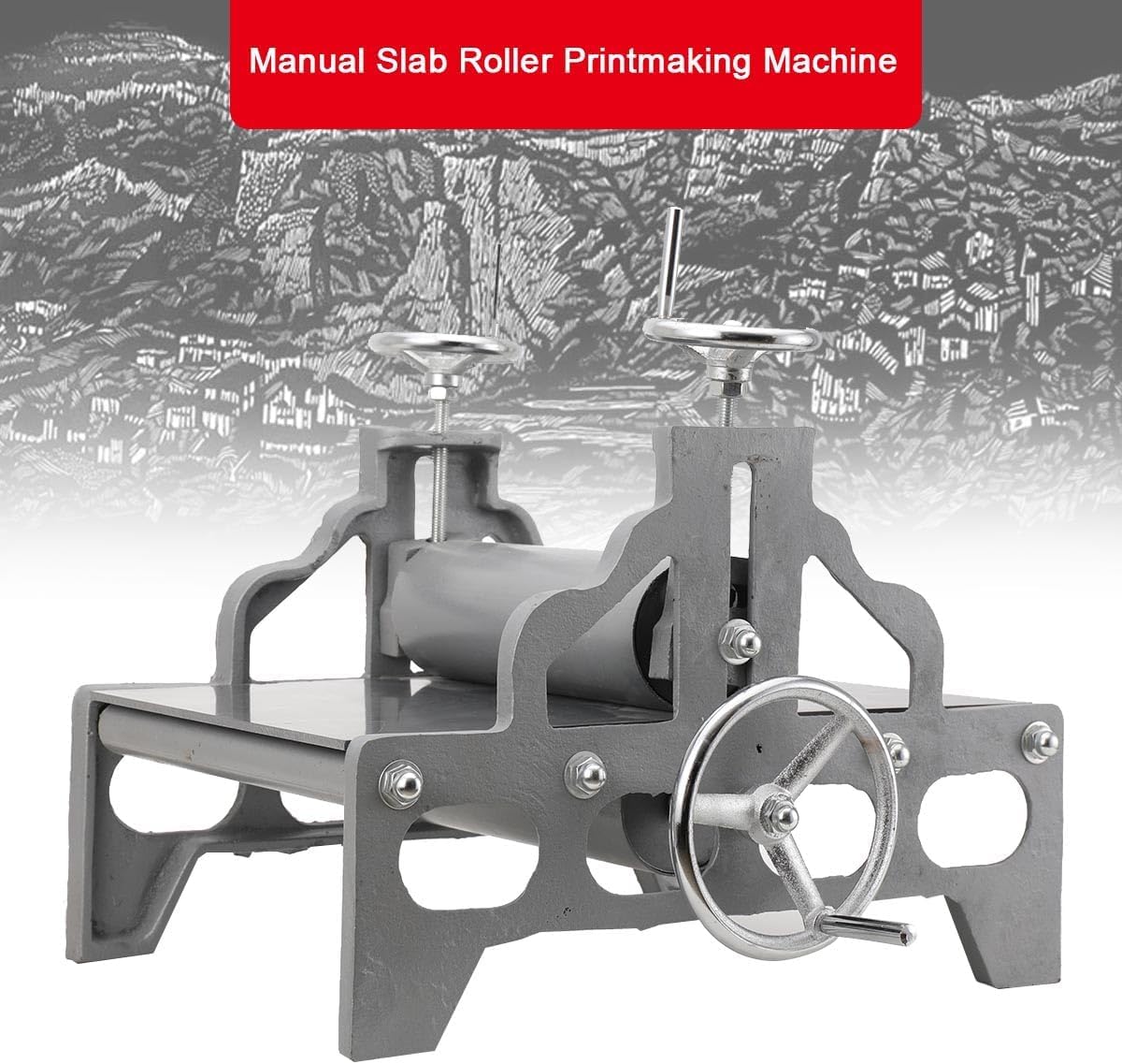 Macchina da stampa manuale, macchina per incisione con spessore regolabile, macchina per sfregamento per stampe su legno, forniture per stampa tipografica e progetti artistici