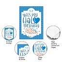 Party Propz Its My Half Birthday Decorations- 24pcs | 6 Months Decorations For Boys | 1/2 Birthday Decorations for Boy | Half Birthday Decoration, Cake Topper, Cap | Half Birthday Banner (Cardstock) gallery image