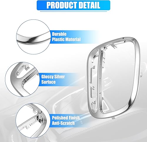 Miniatura 4 de X AUTOHAUX Cubierta de palanca de cambios central, bisel, panel cromado, caja de cambios de repuesto, para Mercedes Benz C240 C320 CLK320 CLK500