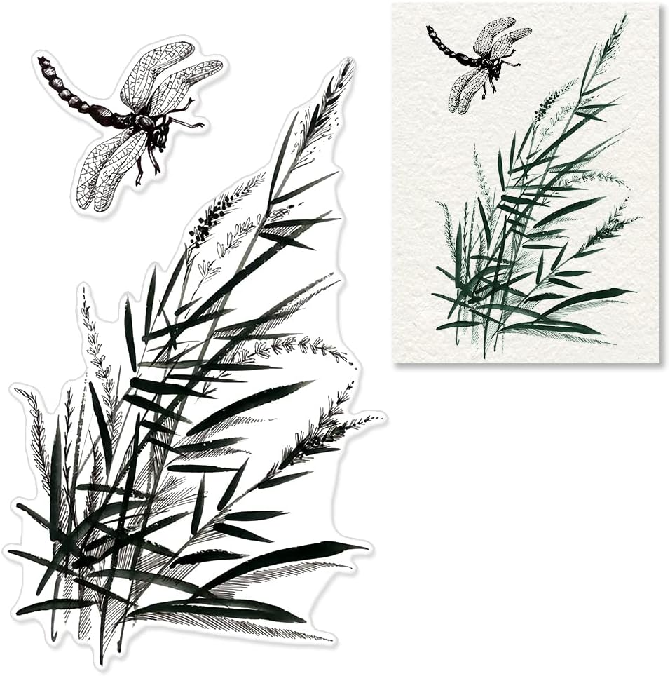 Inkadinkado Timbri Trasparenti – Foglio 4x8 Pollici – Mod Flower Flourish (4 Timbri)