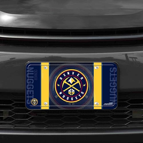 Miniatura 126 de Rico Industries Etiqueta de metal de baloncesto de la NBA de 6 x 12 pulgadas, ideal para camiones/coches/SUV