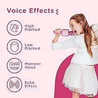 Vista 6 de Move2Play, Micrófono de karaoke para niños Incluye pegatinas y Bluetooth Regalo de cumpleaños para niños Juguete para todas las edades 2, 3