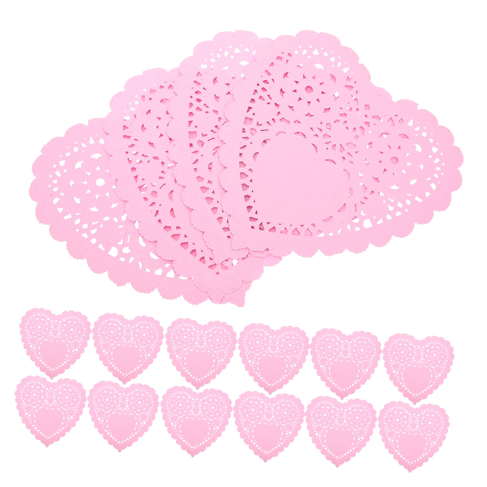 OFFSCH 100pcs Heart-shaped Table Towel Valentine's Day Decorations Paper Doilies for Party Wedding Christmas