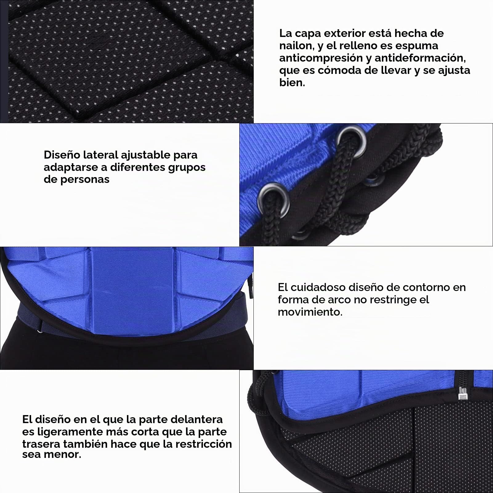 Pilipane Chaleco Ecuestre Espuma Acolchada Seguridad Montar A Caballo Equipo De Protección Protector Corporal Azul Protector Corporal para Montar A Caballo(CS)