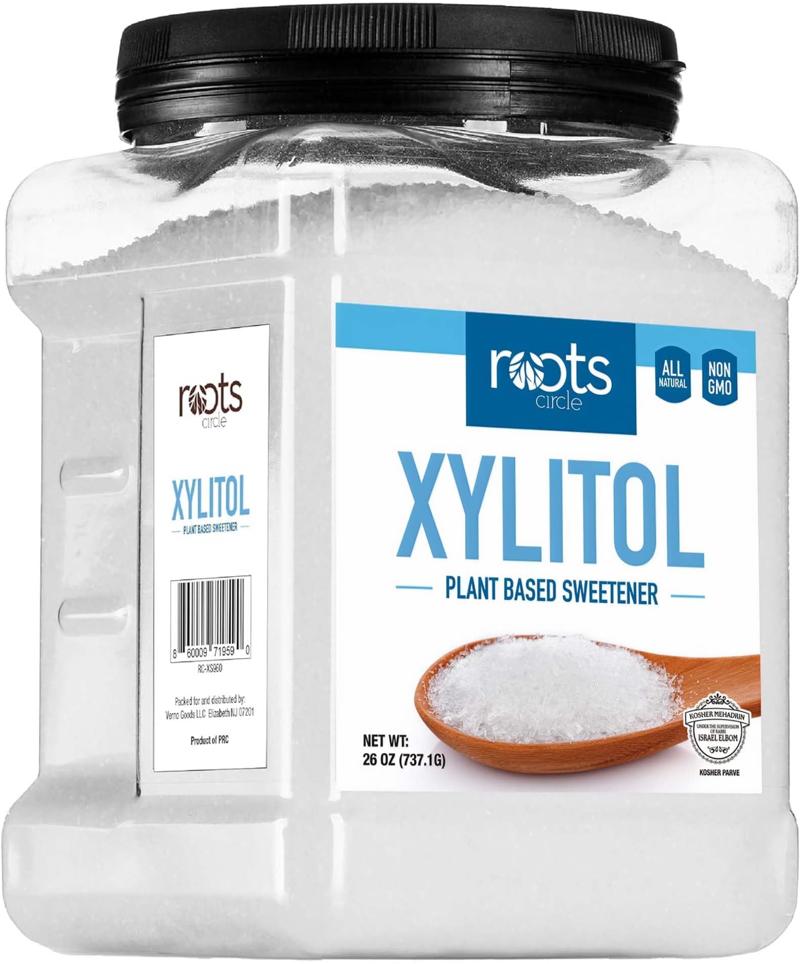 Roots Circle Xylitol Sweetener - All-Natural, Plant-Based Sugar Substitute - Keto Friendly, OU Kosher, Non-GMO, Gluten-Free (26 ounces (Pack of 1))