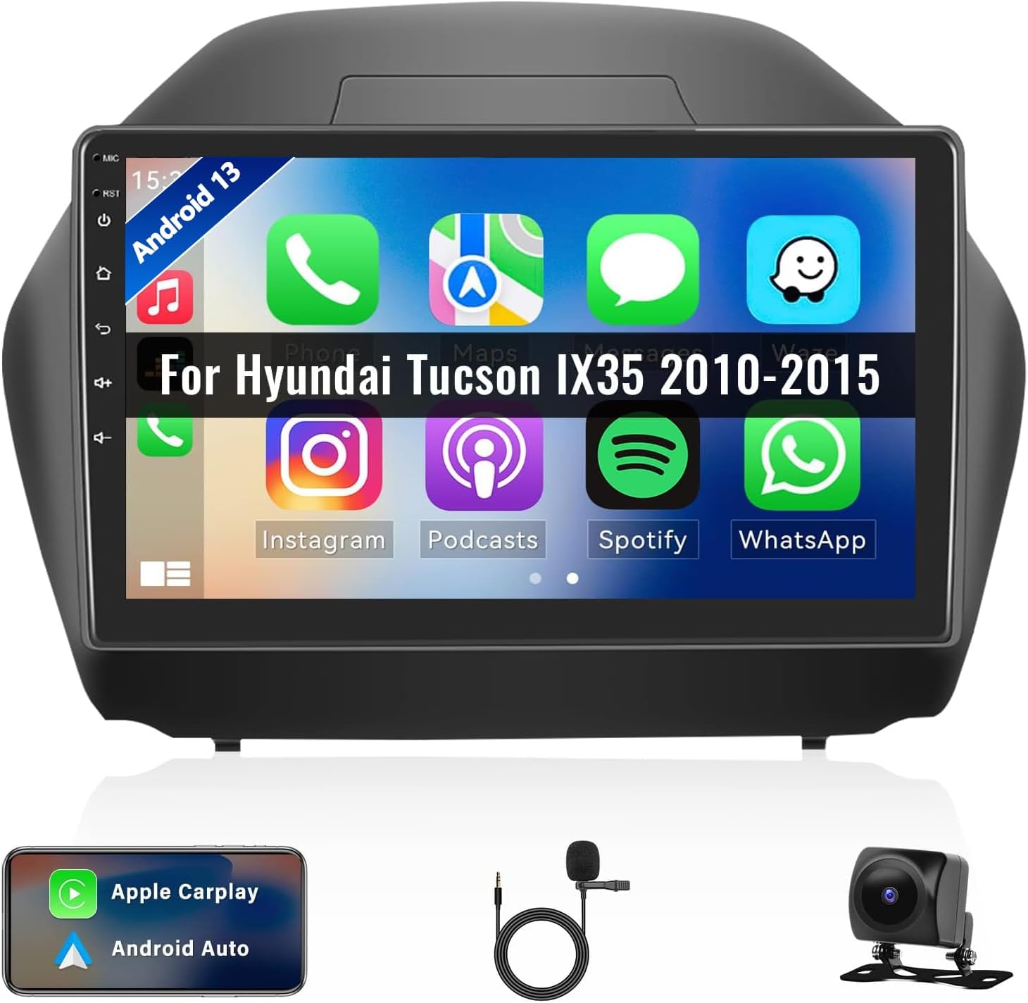 CAMECHO Android 13 Car Stereo for Hyundai Tucson IX35 2010-2015