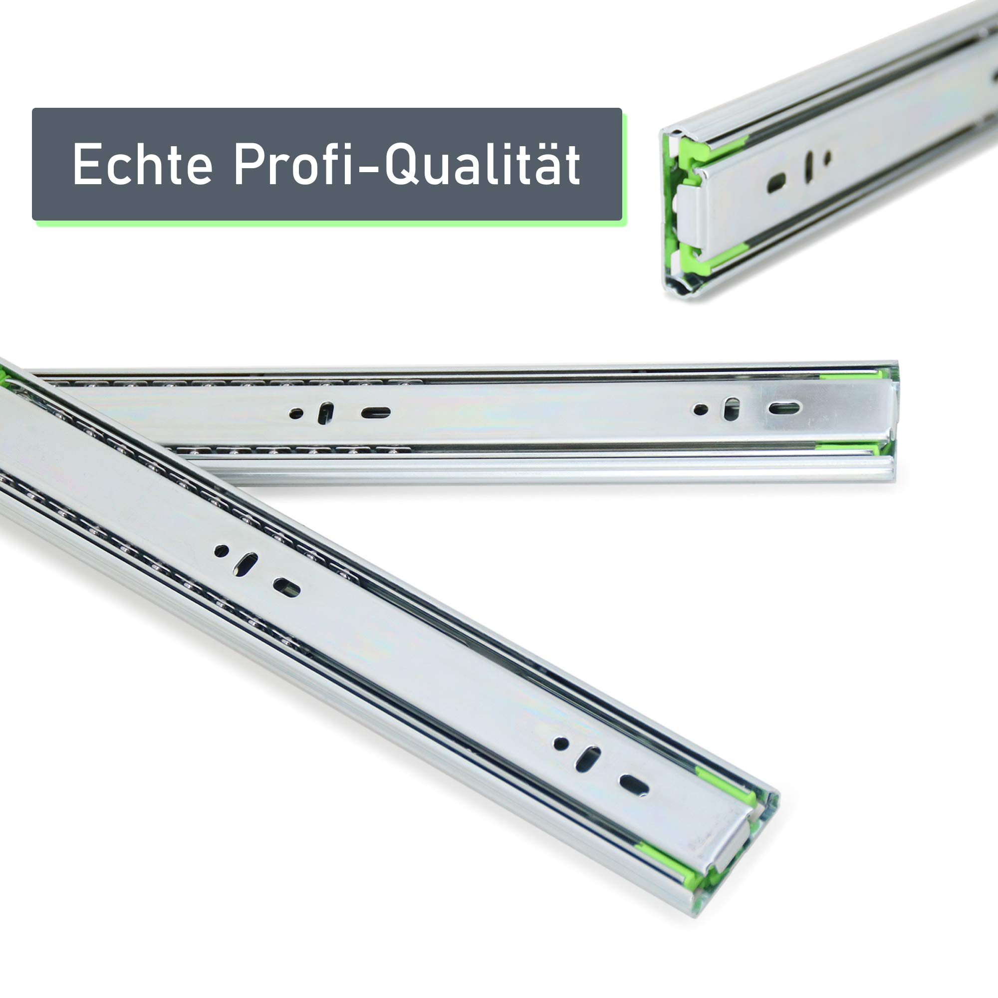 LANZZAS Guide per cassetti, da 1 a 8 paia – 450 mm, con cuscinetti a sfera, portata 40 kg, con chiusura rallentata e auto-inserimento, guide telescopiche