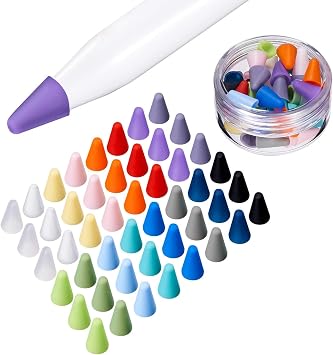 16 Colors Silicone Nibs Tips Cover Compatible with Apple Pencil 1st and 2nd Generation, Silicone Nibs Caps Slim Lightweight Thin Protective Case Noiseless Drawing Fit iPad Pencil 48 Pack