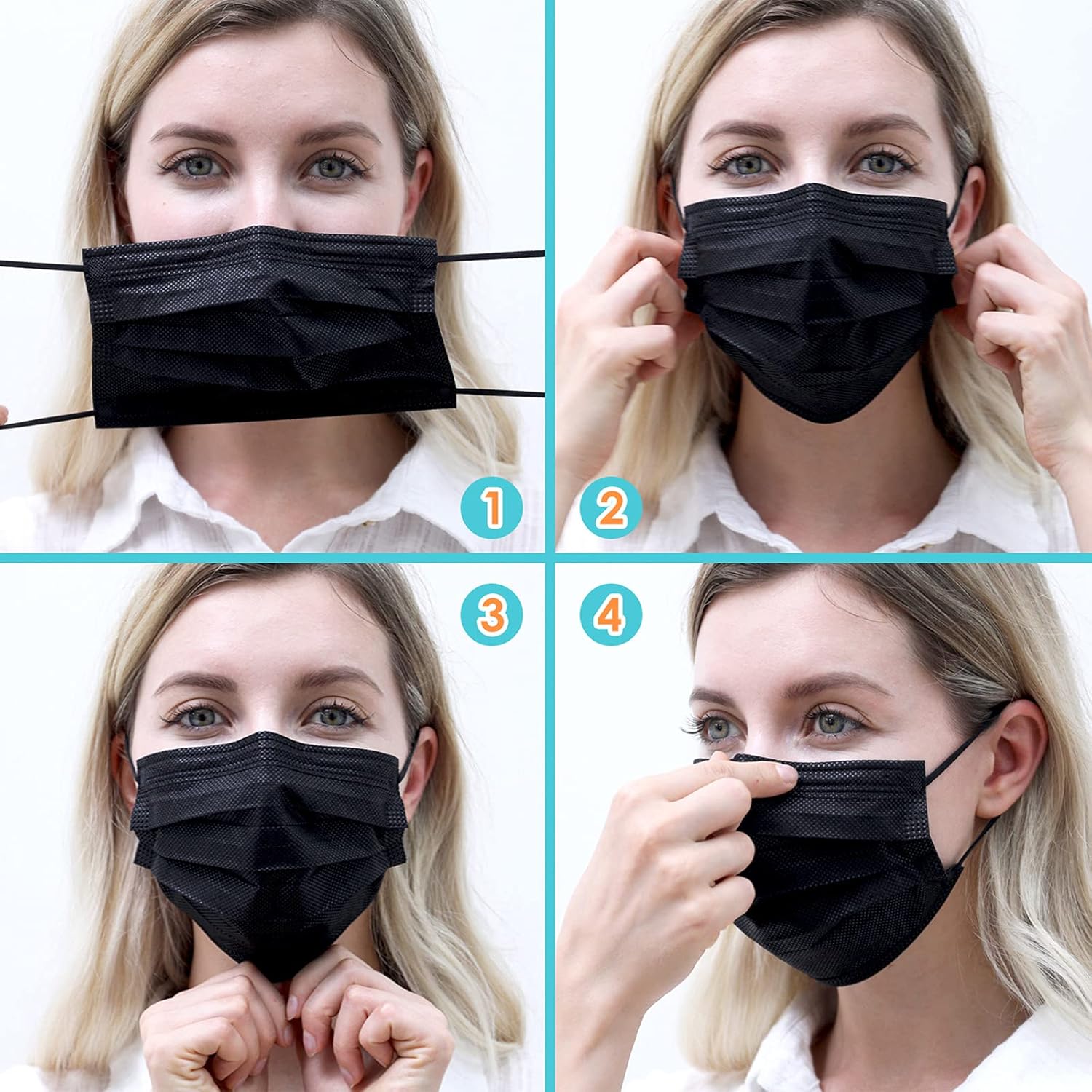 Black Disposable Face Masks, 100 Pack Disposable Face Masks Disposable Masks : Industrial & Scientific