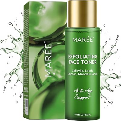MAREE Exfoliating Toner with Salicylic Acid – AHA BHA Face Exfoliant & Pore Cleaner – BHA Liquid Exfoliant for Sebum & Dead Skin Care Remover – Face Exfoliator – Acido Salicilico Exfoliante Facial