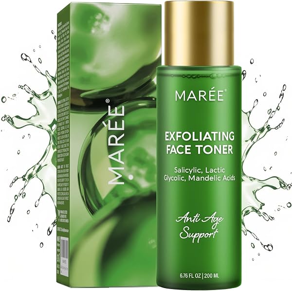 MAREE Exfoliating Toner with Salicylic Acid – AHA BHA Face Exfoliant & Pore Cleaner – BHA Liquid Exfoliant for Sebum & Dead Skin Care Remover – Face Exfoliator – Acido Salicilico Exfoliante Facial