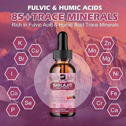 Miniatura 3 de Shilajit - Gotas líquidas de resina  Complejo orgánico de minerales Shilajit 85+ para apoyo inmunológico, refuerzo cerebral y energía, salud general