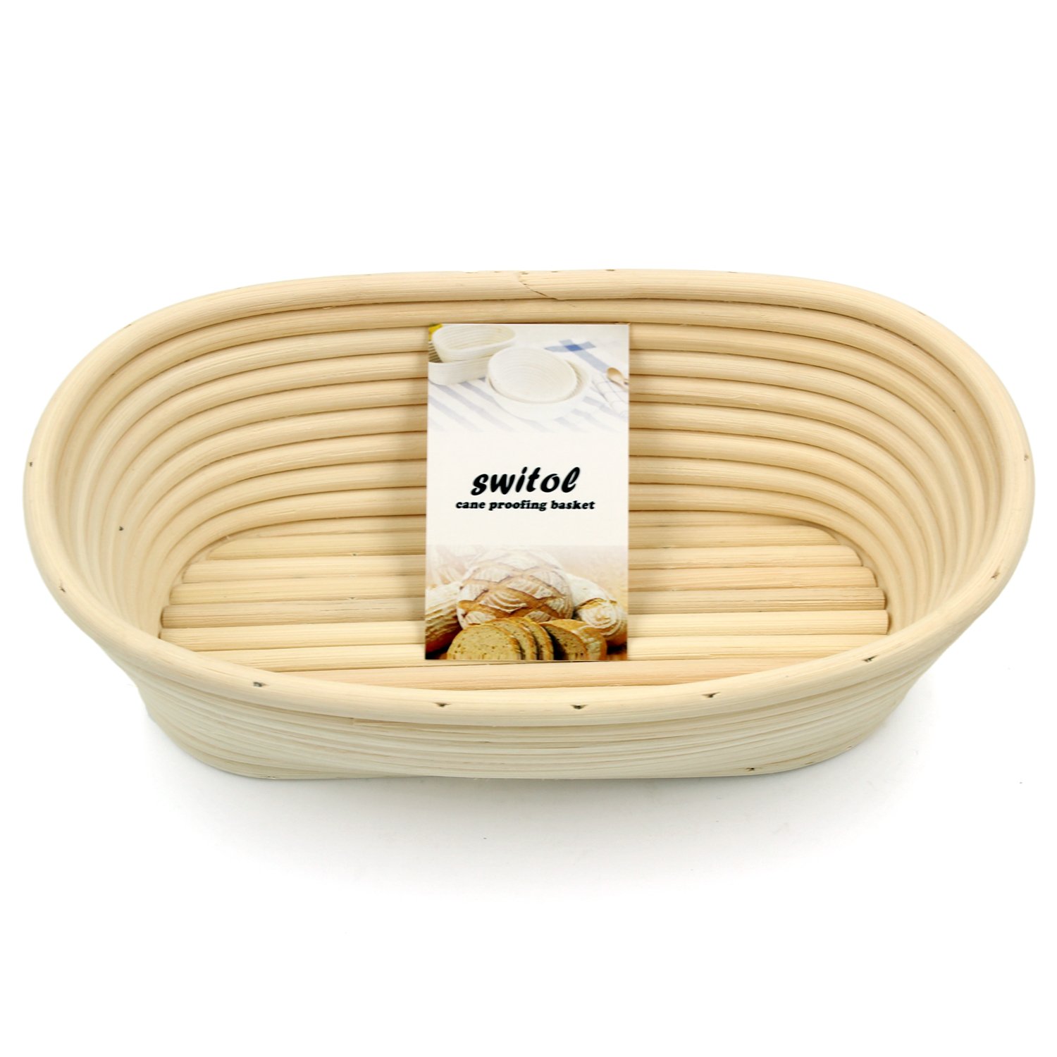 Oval Shaped Banneton Proofing Basket, Hand-Made Dough Basket Made of Cane, 10 By 6 inch