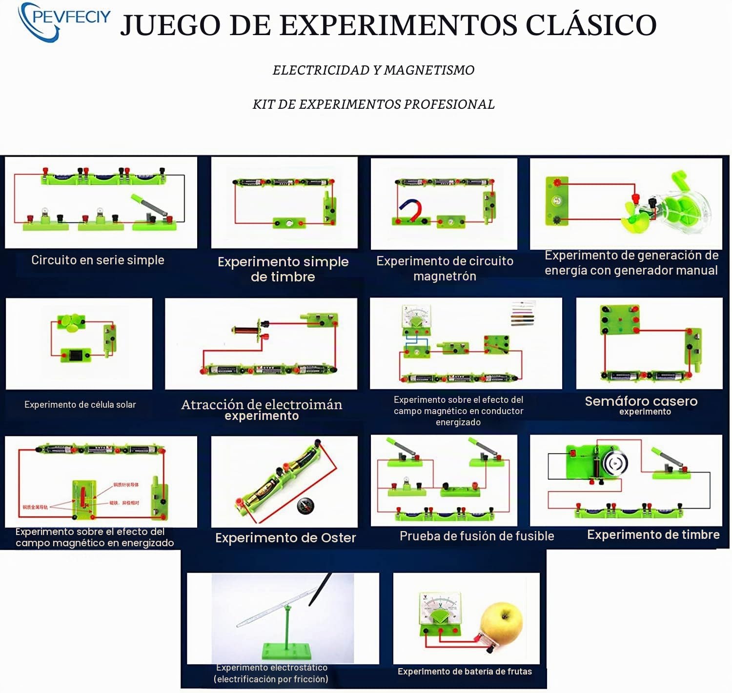 Kits educativos de Ciencia,experiencias científicas Infantiles,Circuito electrico,Kit de exploración Infantil,Electricidad magnética,para exploración de la electromagnética