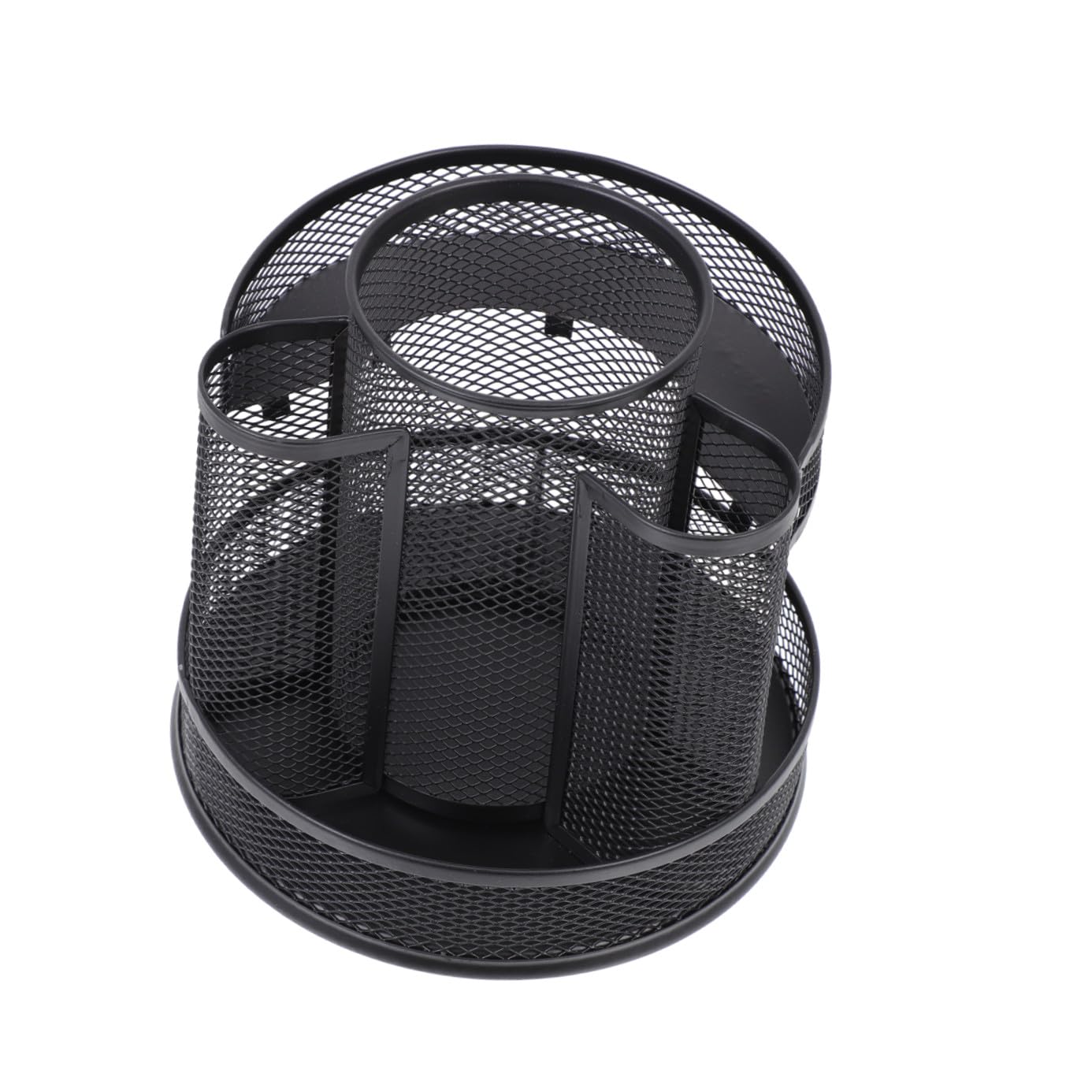 TOPBATHY Porte-stylos Rotatif en Fer Noir, Boîte de Rangement Bureau