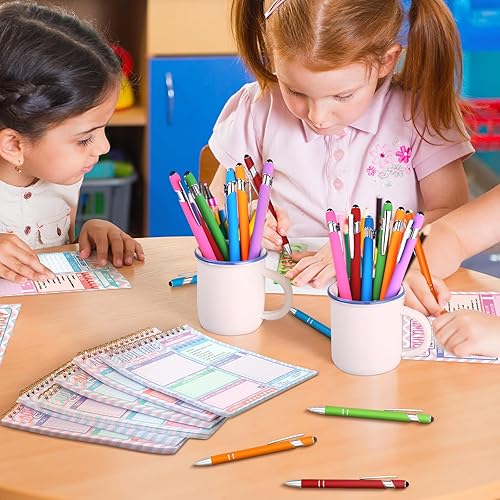 Miniatura 5 de Honoson Juego de 12 bloc de notas para adultos con bolígrafos de 30 páginas cada uno, planificador diario de 5.2 x 7.8 pulgadas, cuaderno de notas