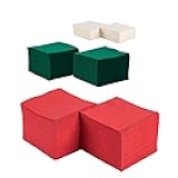 Perfect Stix 150 Pieces Christmas Cocktail Napkins Disposable. Paper Napkins 2 Ply for Christmas Holidays. 3 Solid Colors, Red, Green, White. Pack of 150 count. 50 Of Each Color.