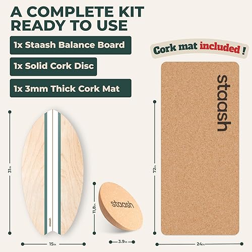 Miniatura 2 de STAASH Entrenador de tabla de equilibrio - incl. accesorios y programas de capacitación de videos GRATIS