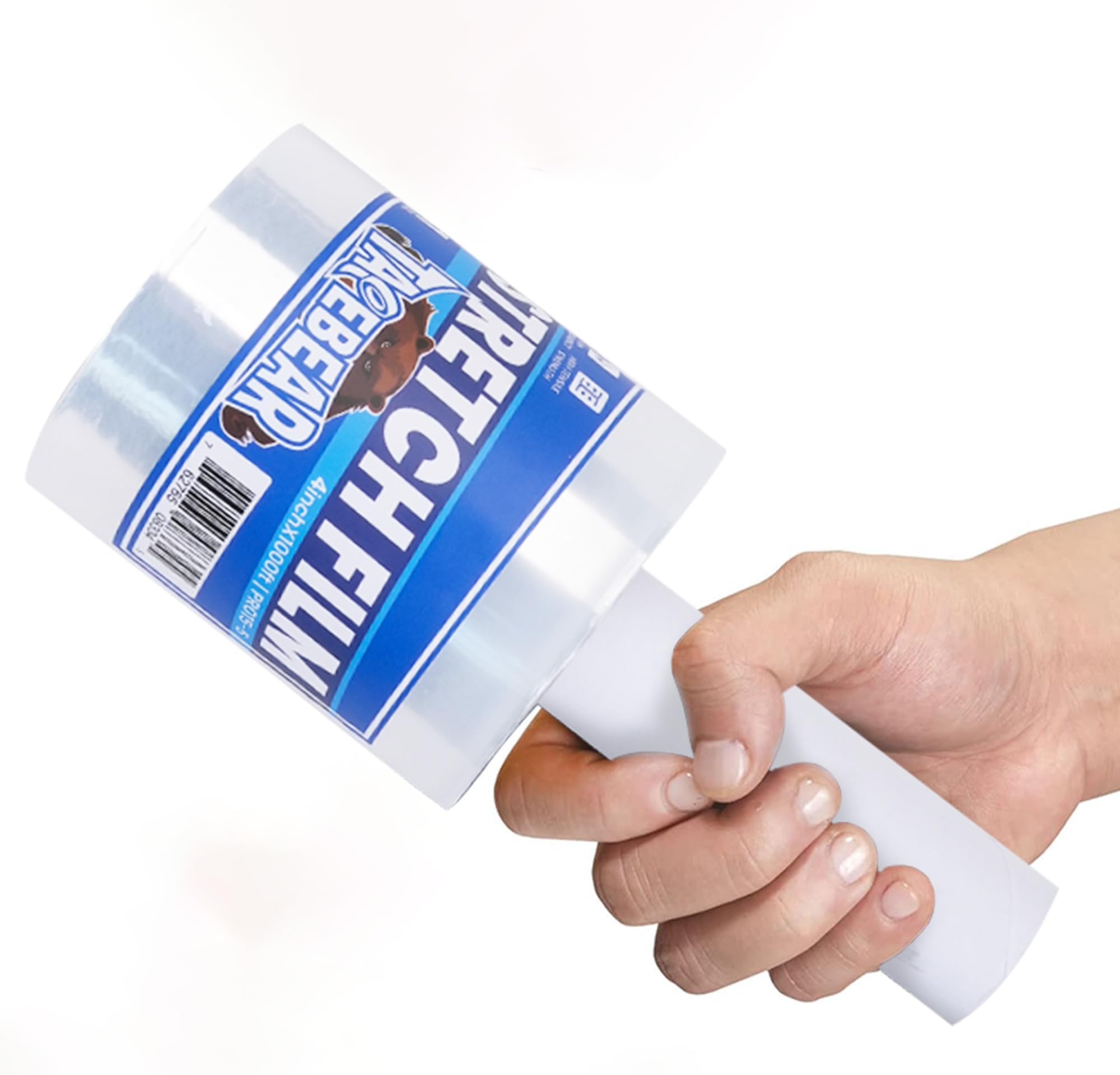 TAPEBEAR Mini Shrink Wrap, Hand Held Plastic Packaging Film 100mm x 305m Clear Pallet Wrap Stretch Wrapping Film for Moving, Packing Furniture, Book, Plate