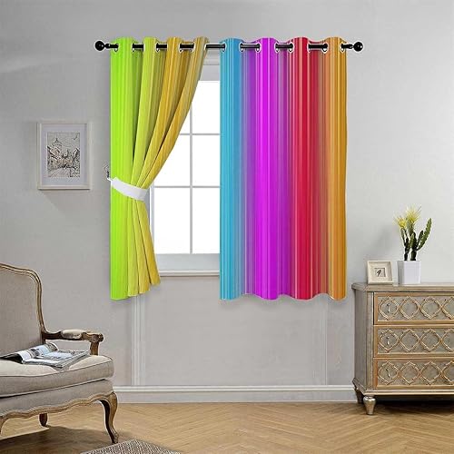 Cortinas De Cocina Modernas Colorido Vertical Fantasy Acordeón Pared Cortina Separador de Habitaciones 63 Pulgadas De Ancho Por 63 Pulgadas De