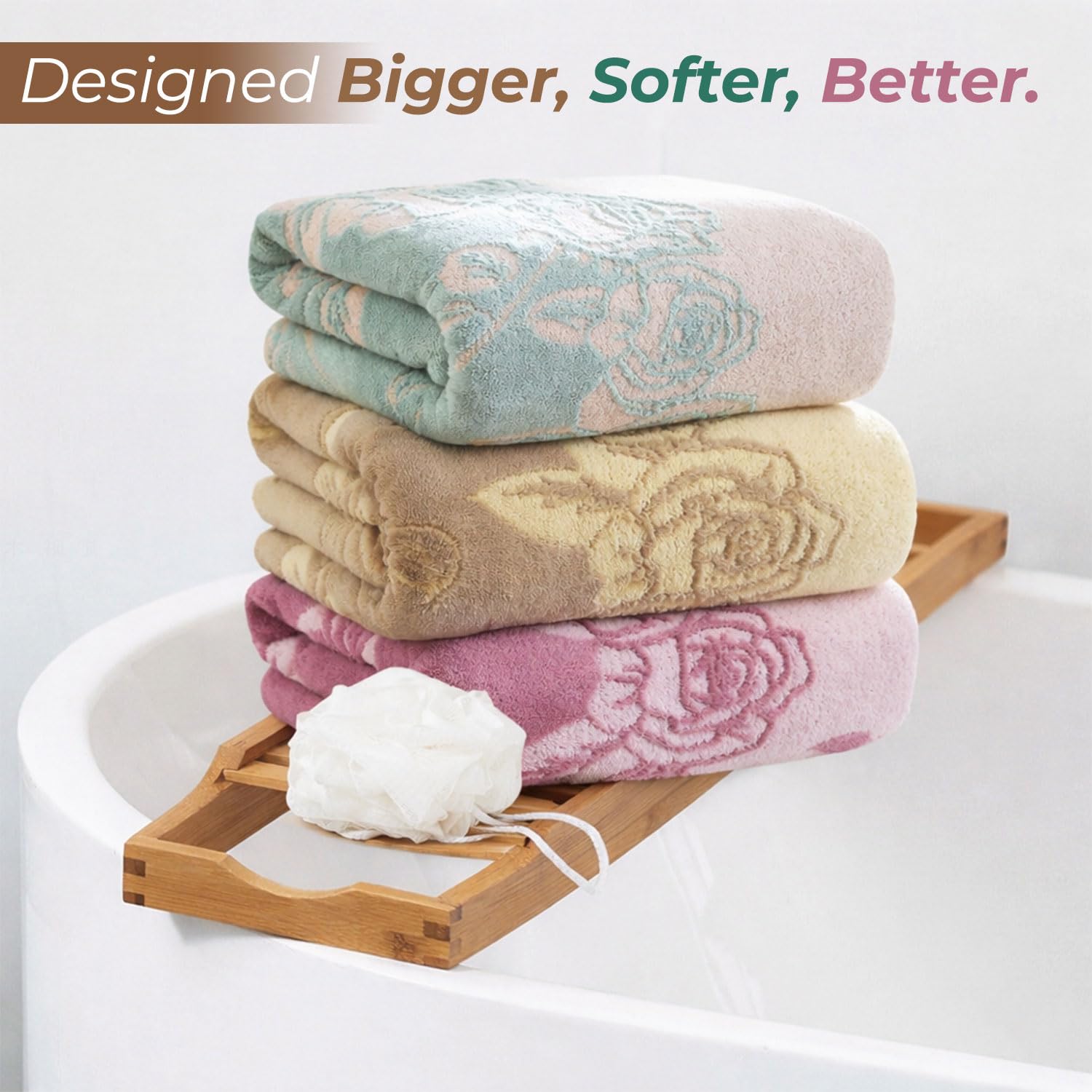 MAXOSHINE Extra Large Bath Towels - Super Soft & Quick Dry -2