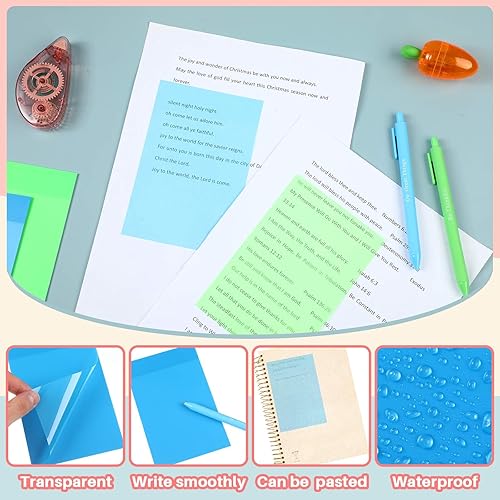 Miniatura 3 de Yinder Notas adhesivas transparentes de 4 x 6 pulgadas, notas adhesivas translúcidas, impermeable, transparente, autobloc de notas transparente,