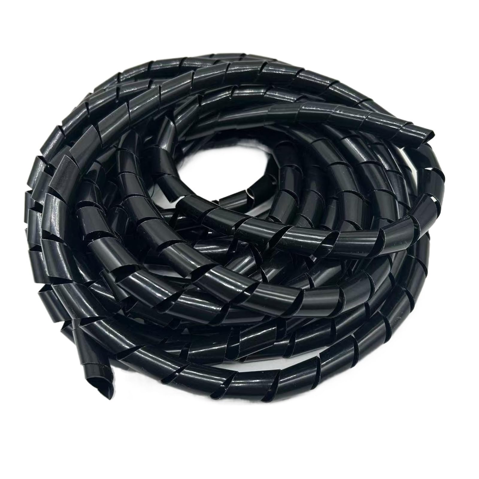 Guaina protettiva flessibile for cavi a spirale da 10 metri, da 6 mm a 30 mm, in plastica(Nero,OD 30mm)