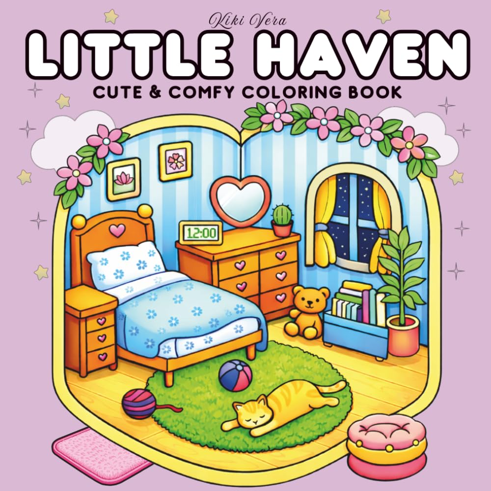Little Haven: Coloring Book for Adults and Teens for Relaxation Featuring Cozy, Hygge Spaces with Adorable Designs for Stress Relief (Cozy & Fuzzy Coloring)