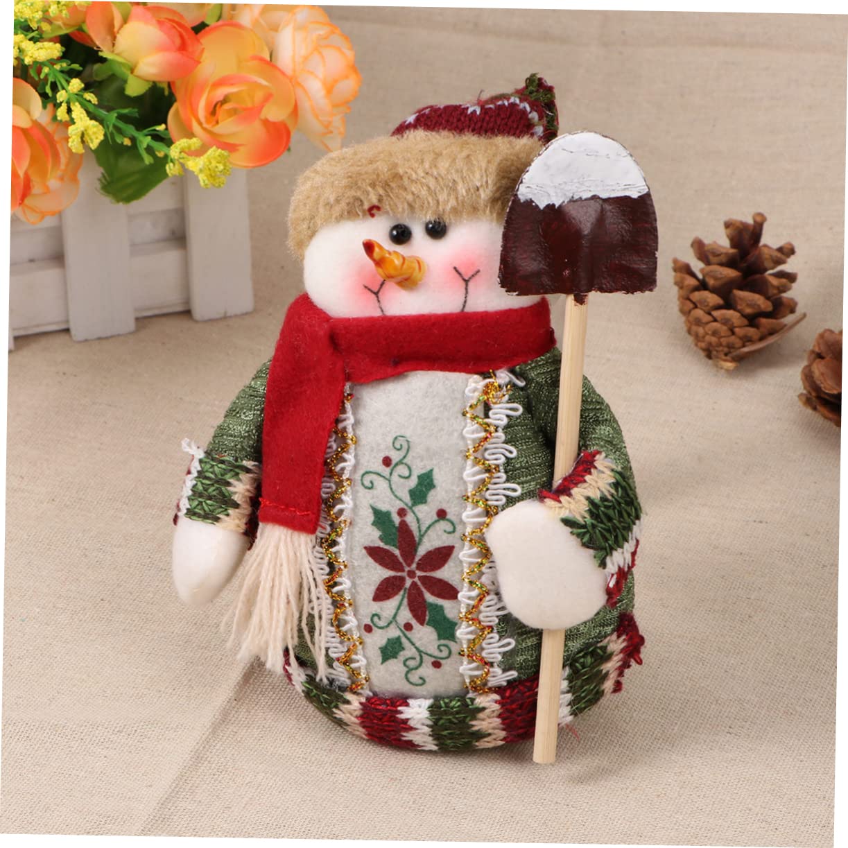 Abaodam 3 Lindas Muñecas Navideñas De Franela Alces Papá Noel Y Renos Decoraciones para Fiestas En Casa Y Oficina.