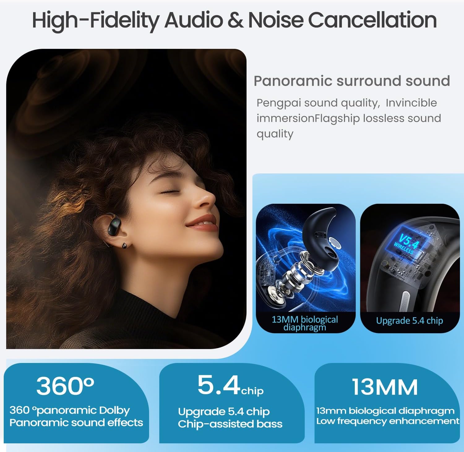 AI Translation Earbuds, Real-Time Open-Ear Translator with Bluetooth 5.4, LCD Touch Screen, Support 144 Languages & Accents, 5-in-1 English Spanish Translator Headphones for Travel, Business, Learning - Image 7