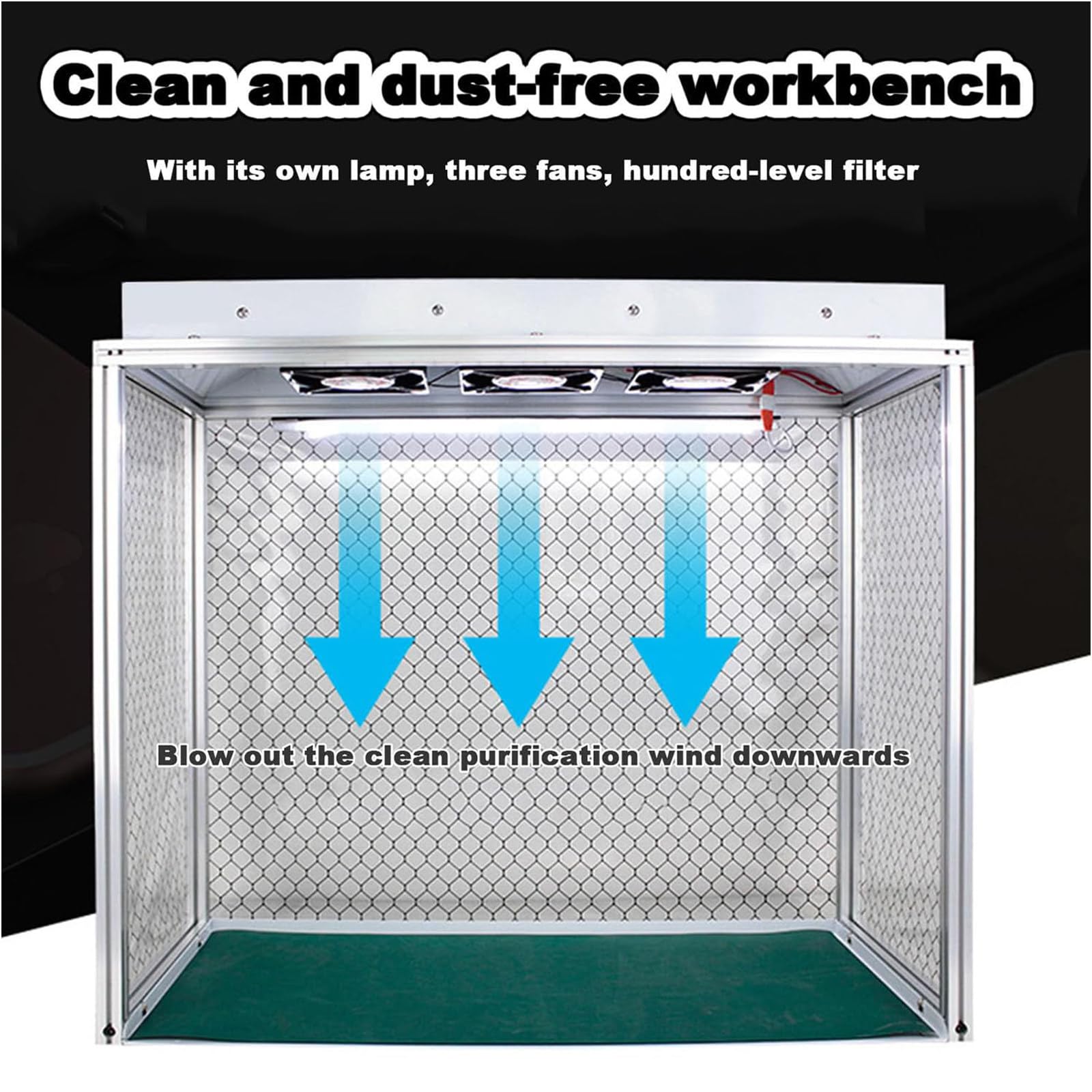 Cabina De Flujo Laminar, Banco De Limpieza De 3 Ventiladores, Campana De Flujo Laminar Vertical, Banco De Limpieza De Flujo De Aire Con Luz Y Filtro, Estación De Reparación De Pantallas LCD